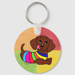 Llavero Mosaico Dachshund Personalizado 1