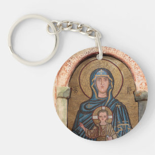 Llavero Mosaico de la Virgen María y Jesús