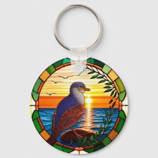 Llavero Mosaico de Pájaro Iluminado por el Sol Regalo para