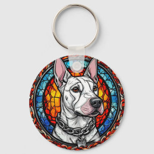Llavero Mosaico de retrato de perro Bull Terrier para aman