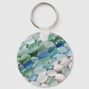 Llavero Mosaico de vidrio de mar Azules del océano Tranqui