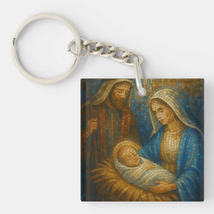 Llavero Mosaico de vidrio tintado de la Natividad   Sagrad