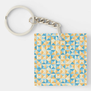 Llavero Mosaico en azul y naranja