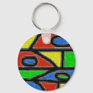Llavero Mosaico hecho a mano, arte moderno.