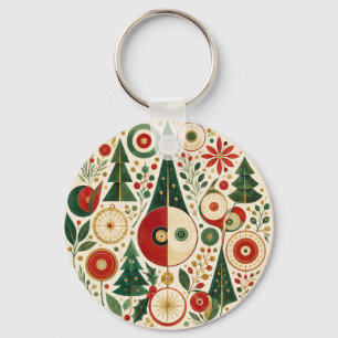 Llavero Mosaico Navideño de Mitad de Siglo