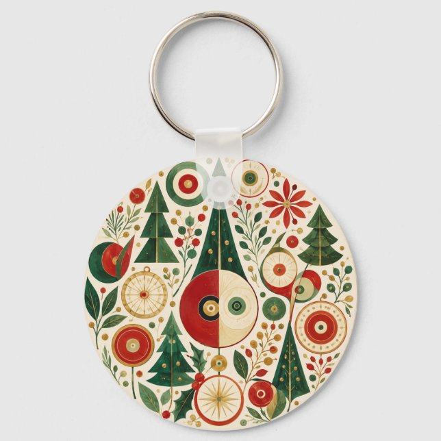 Llavero Mosaico Navideño de Mitad de Siglo (Anverso)