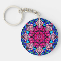 Mosaico rosa Mandala Floral Psicodélico Retro