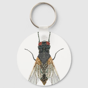 Llavero mosca de la casa.