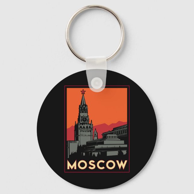 Llavero moscú rusia kremlin art deco retro viajar (Anverso)