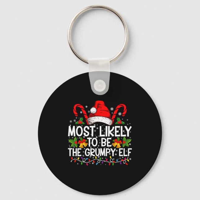 Llavero Most Likely To Be The Mpy Elf Funny Xmas  (Anverso)