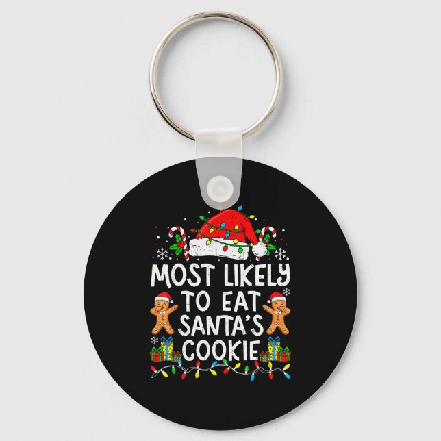 Llavero Most Likely To Eat Santa’s Cookie Family Matching  (Anverso)
