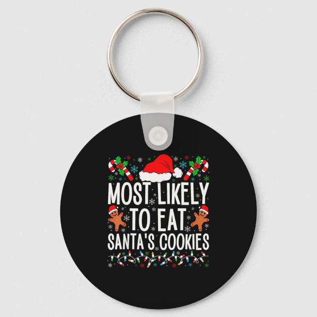 Llavero Most Likely To Eat Santa's Cookie Family Christmas (Anverso)