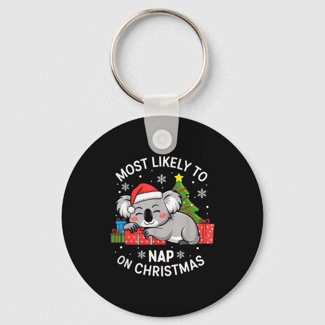 Llavero Most Likely To Nap On Christmas Funny Koala Xmas F (Anverso)