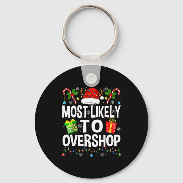Llavero Most Likely To Overshop Shopng Squad Xmas Family C (Anverso)