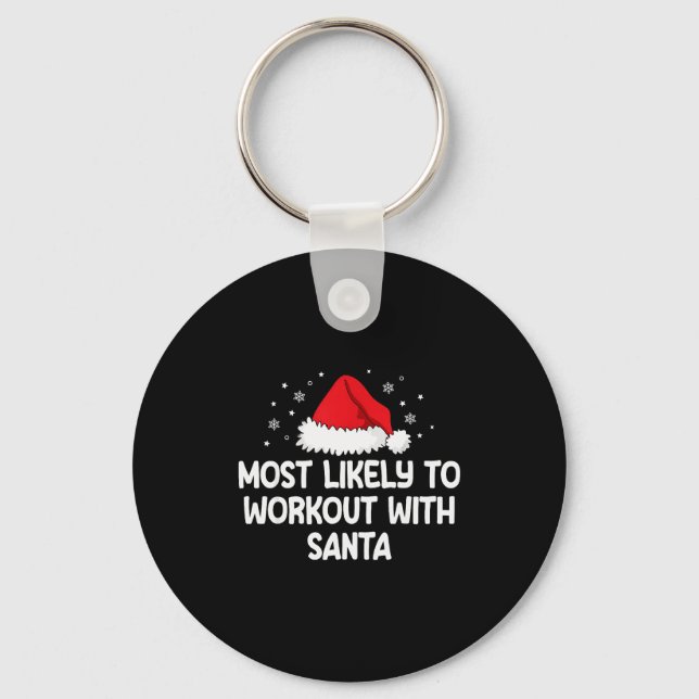 Llavero Most Likely To Workout With Santa  (Anverso)
