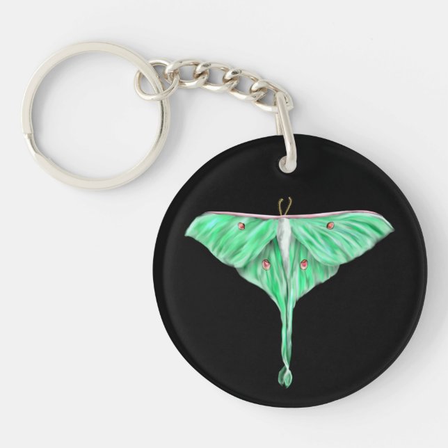 Llavero Moth Lunar Verde Ilustrado (Frente)