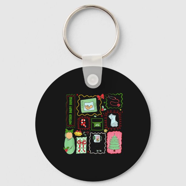 Llavero Mother Baby Nurse Christmas Stamp Stpartum Materni (Anverso)