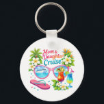 Llavero Mother Daughter Cruise Tropical Vacation<br><div class="desc">Colorful tropical travel artwork with sunglasses reflecting a cruise ship,  cocktails,  beach flowers and palm elements creating a vibrant vacation mood. Perfect for celebrating a special cruise trip shared by mother and daughter.</div>