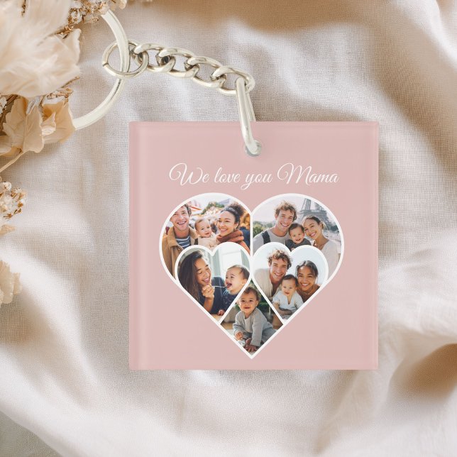 Llavero Mother’s Day Photo Collage Heart Family Picture  (Subido por el creador)