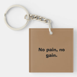 Llavero Motivación de GIMNASIO Texto personalizado y marró