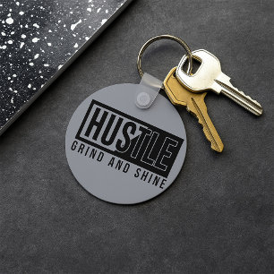 Llavero Motivación de Hustle Grind y Shine