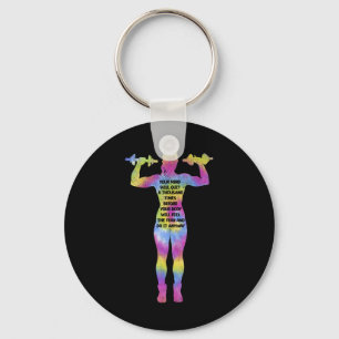 Llavero Motivación de la aptitud Mujer Bodybuilding Gym Ti