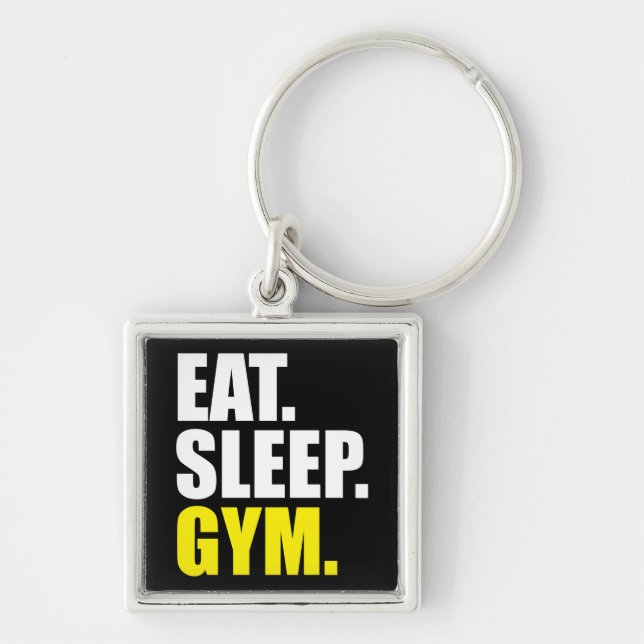 Llavero Motivación del gimnasio - Comer, dormir, gimnasio (Frente)