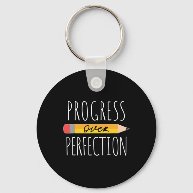 Llavero Motivational Progress Over Perfection Ck To School (Anverso)