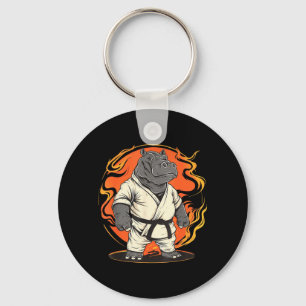 Llavero Motivo de Hipopótamo de Karate Taekwondo Jiu-Jitsu