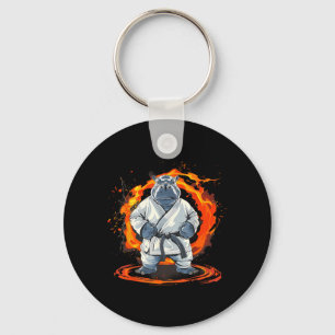 Llavero Motivo de Hipopótamo de Karate Taekwondo Jiu-Jitsu