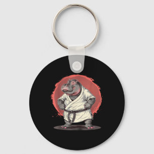 Llavero Motivo de Hipopótamo de Karate Taekwondo Jiu-Jitsu