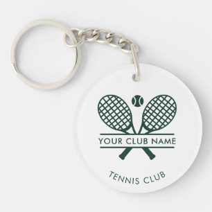 Llavero Motivo de raquetas de tenis del nombre del club de