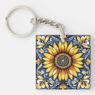 Llavero Motivos de arte popular ucraniano de girasol