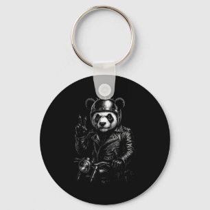 Llavero Moto Cool Panda Punk Signo de Paz