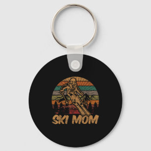 Llavero Moto de esquí retro Mamá Sunset Gift Madre Esquiad