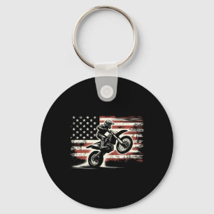 Llavero Motocicleta Americana Bandera Motocross Biker Vint