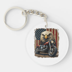 Llavero Motocicleta Chopper Retro Biker Bandera EEUU