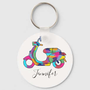 Llavero Motocicleta de motor de arcoiris amopada personali