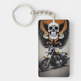 Llavero Motocicleta personalizada con gráfico de calavera