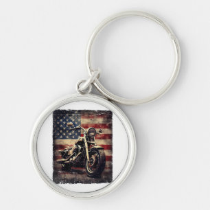 Llavero Motocicleta vintage bandera estadounidense retro c