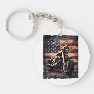 Llavero Motocicleta vintage bandera estadounidense retro c