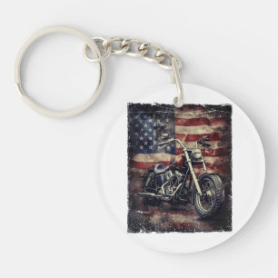 Llavero Motocicleta vintage bandera estadounidense retro c