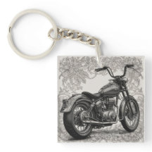 Motocicleta Vintage con Marco Floral – Biker Retro