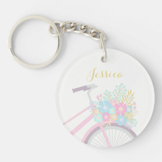Llavero Motograma Bicicleta Flor Deseando Gran Día Keychai