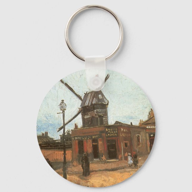 Llavero Moulin de la Galette por Vincent van Gogh, molino  (Anverso)