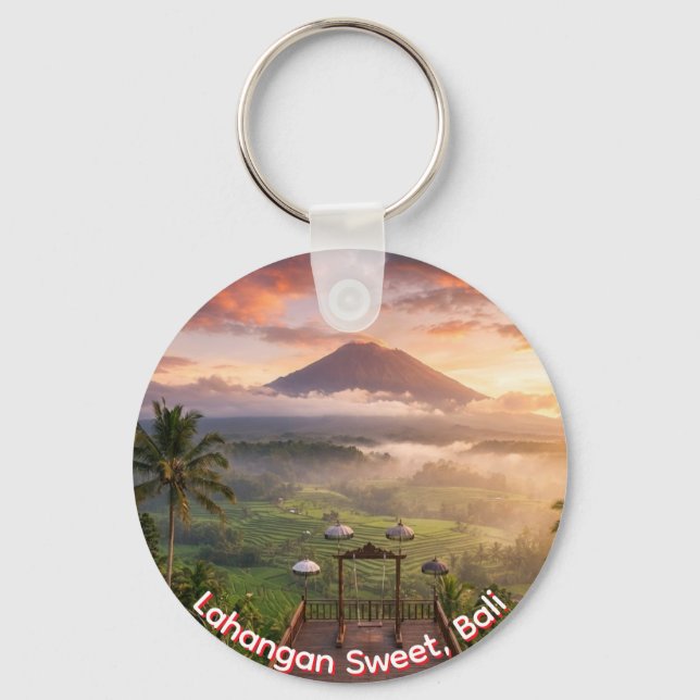 Llavero Mount Agung View Lahangan Sweet Bali Keychain (Reverso )