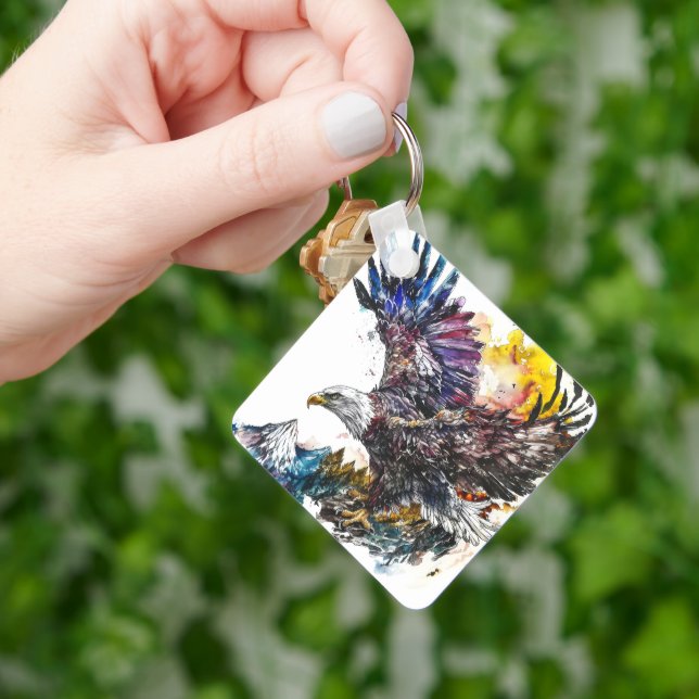 Llavero Mountain Majesty Eagle Watercolor (Mano)