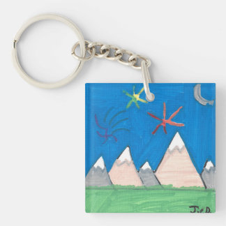 Llavero Mountains and Fireworks Keychain