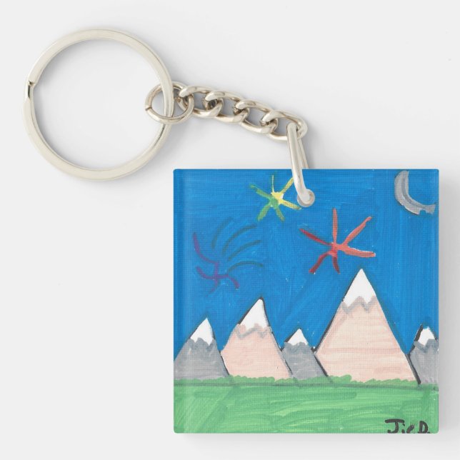 Llavero Mountains and Fireworks Keychain (Frente)