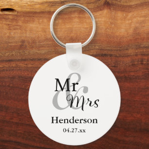 Llavero Mr. & Mrs. Wedding Favor Keyring con nombre y fech